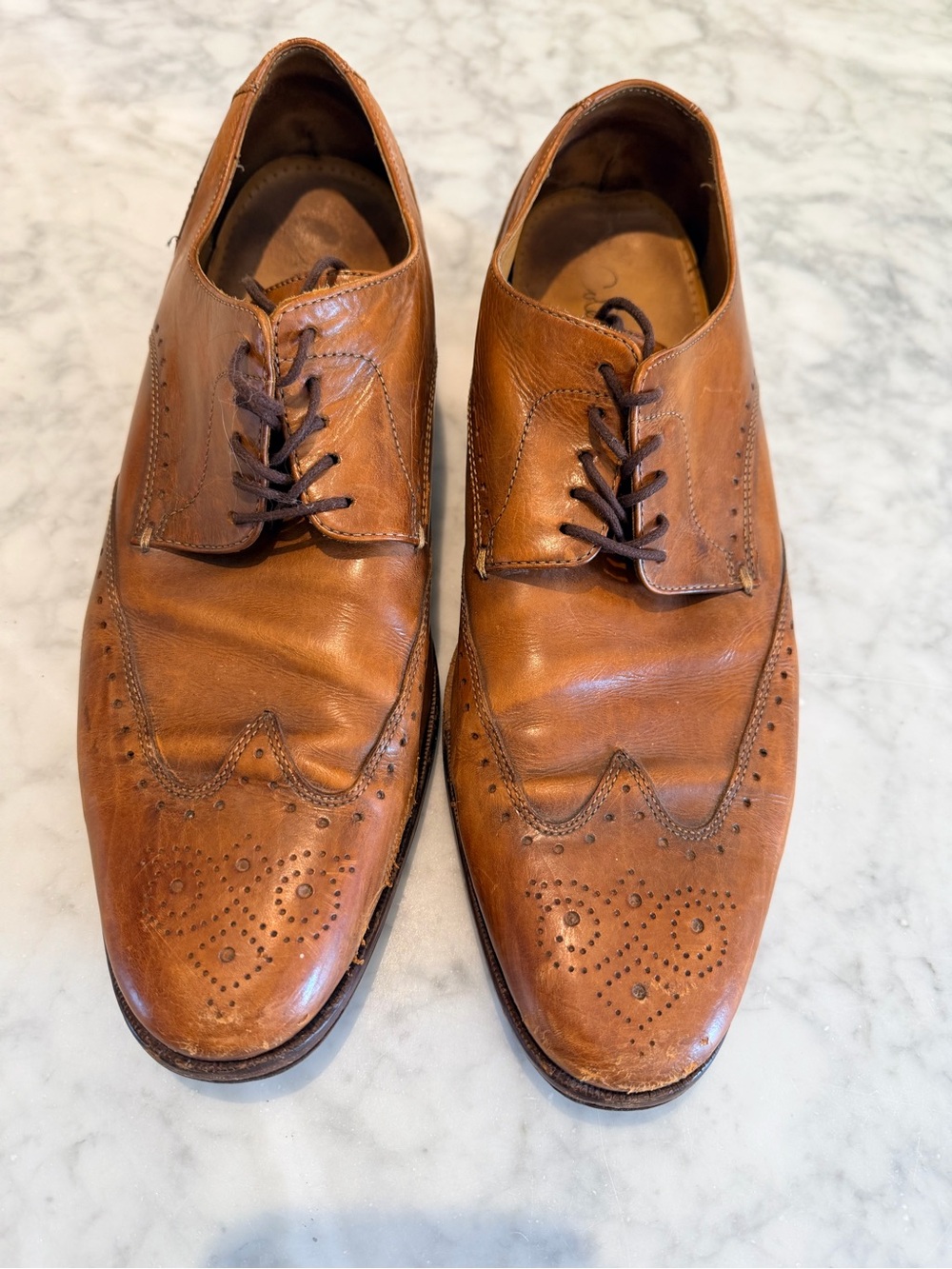 Classic Men's Cole Haan Brown Leather Wingtip Dress Shoes